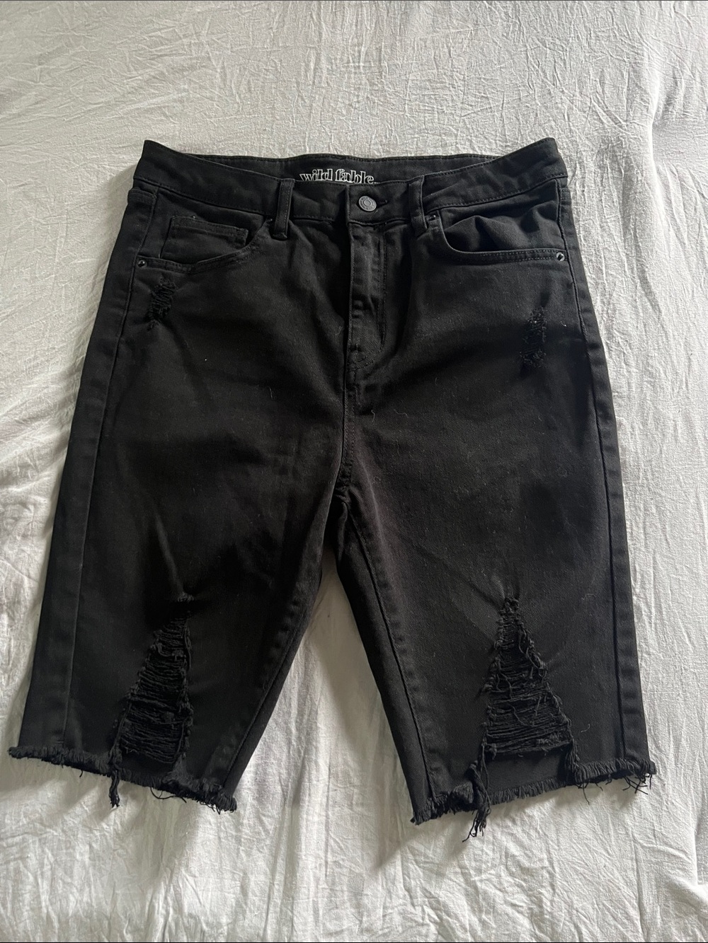 wild fable Black Distressed Women’s Relaxed Jeans Shorts